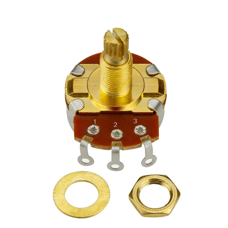 FLEOR 4pcs A250K Guitar Pots L18mm Shaft Audio Taper Volume Potentiometer,Golden Color - Image 2
